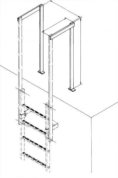 ZARGES Ausstiegsgeländer verzinkt