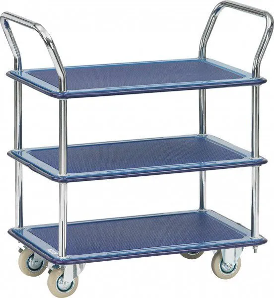 FETRA Ganzstahlwagen Transportwagen 3113 3 Ladeflächen 740x480mm