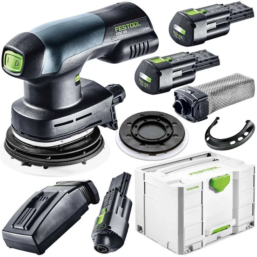 Festool Akku Exzenterschleifer 18V ETSC 125 Li 3,1 Set 201527 im SYSTAINER SYS-Combi 2