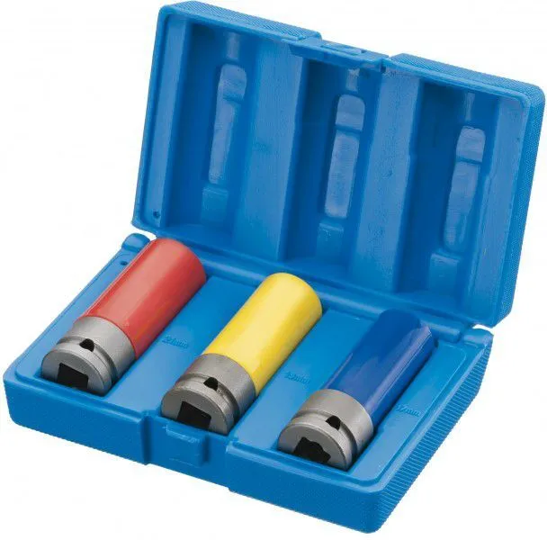 ASW Kraft-Steckschlüssel-Einsatz1/2" 3tlg. m.Kst.-Hülle