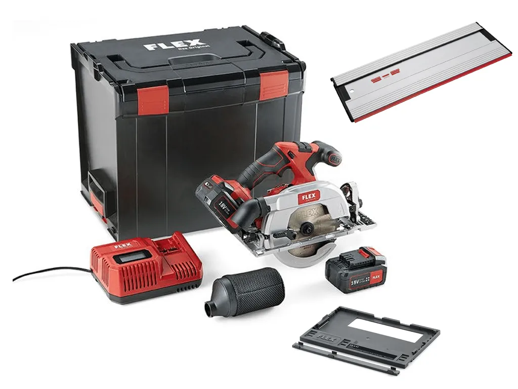 FLEX Akku Handkreissäge CS 62 18.0-EC Set + GRS 80 + Adapterplatte 471119