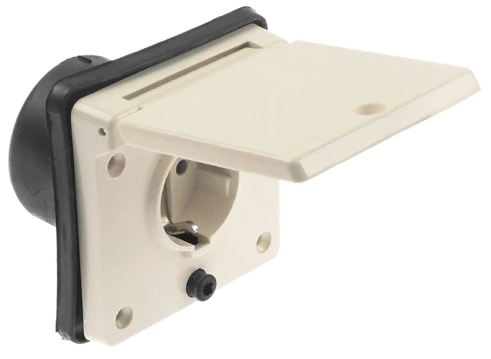 Steckdose F 3-polig mit Deckel Einbauversion Breite 97,5mm Höhe 97,5mm