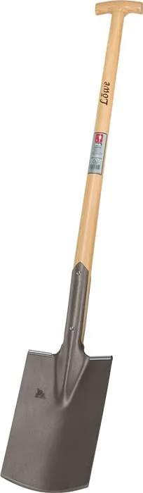 Bauspaten LÖWE 285x185/180mm Gr.2 Gärtner Form m.Trittschutz u.Eschen-T-Stiel