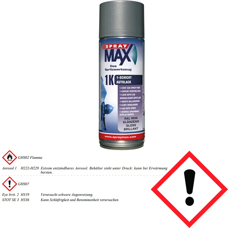 KWASNY SprayMax 1K Decklack verschiedene RAL und glanztöne