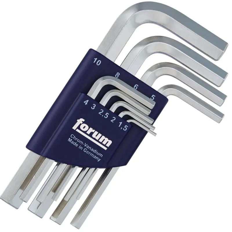 6kt-Schlüssel-Satz 9-teilig DIN911 1,5-10 mm Halter FORUM