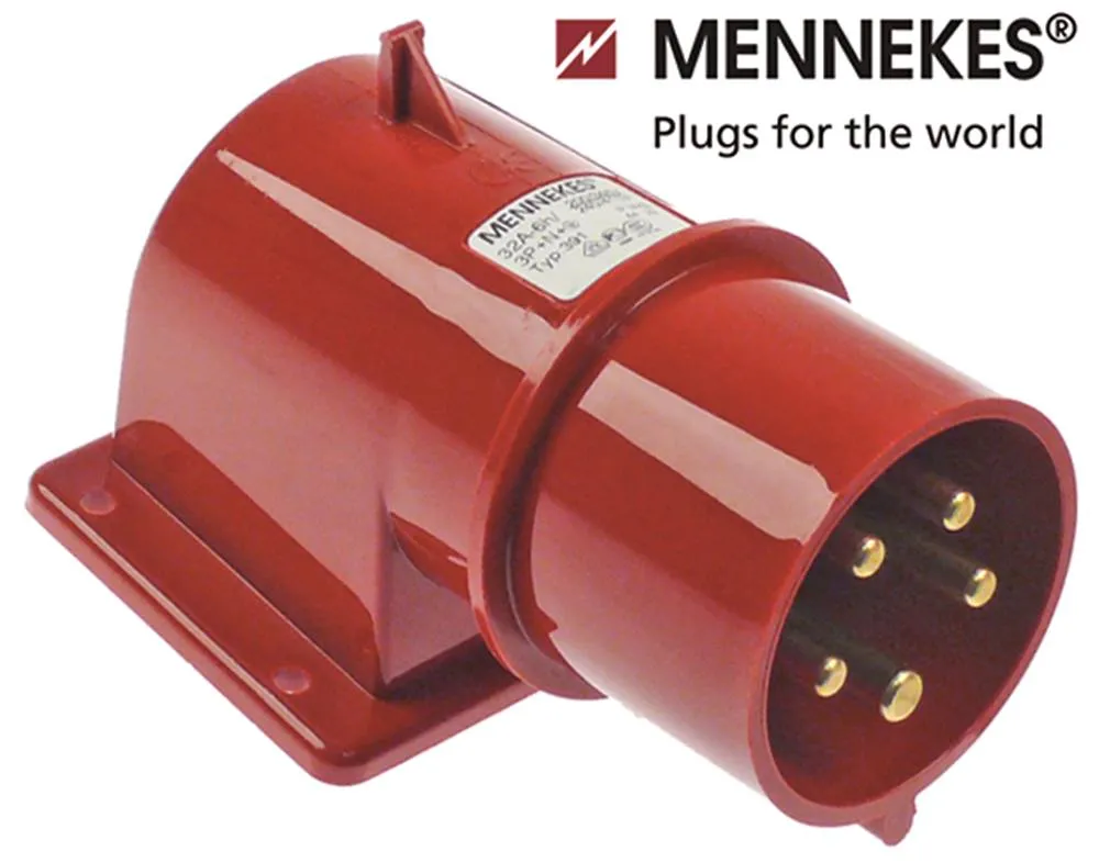 Aufbaugerätestecker 3P+N+PE 5-polig IP44 CEE Aufputzversion 32A 400V