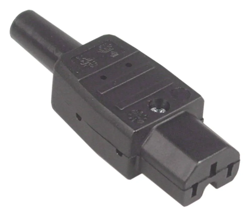 Warmgeräte-Steckdose Schraubanschluss gerade Thermoplast 10A/250V C15