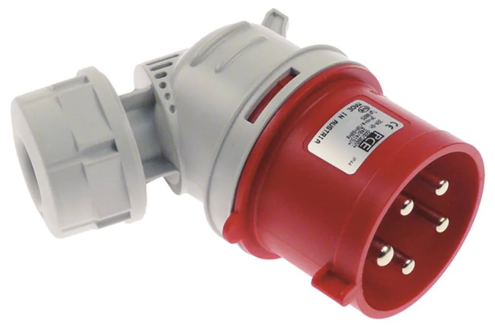 Stecker 5-polig gewinkelt 3P+N+PE IP44 CEE 32A 400V 2,5-6,0 mm²