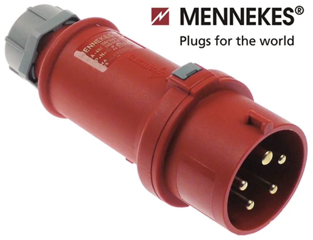 Stecker 5-polig 3P+N+PE IP44 gerade CEE 16A 400V 1,0-2,5 mm²