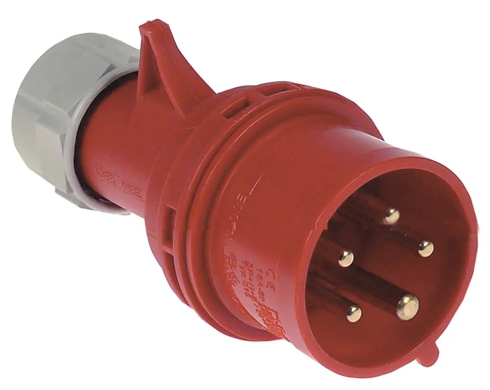 Stecker 5-polig mit Phasenwender gerade 1,0-2,5 mm² 3P+N+PE IP44 400V