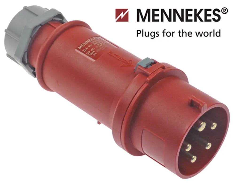 Stecker IP44 5-polig gerade mit Phasenwender 3P+N+PE CEE 16A 400V