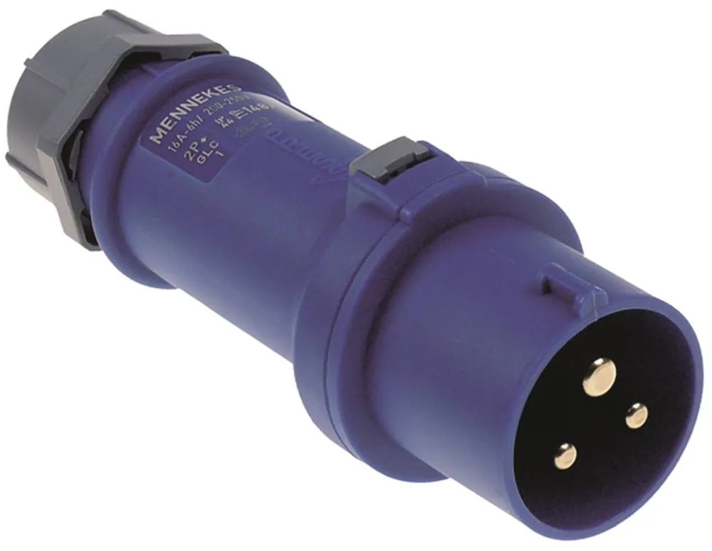 Stecker 3-polig gerade 2,5-6,0 mm² P+N+PE IP44 230V CEE 32A