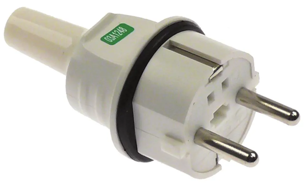 Stecker F 3-polig gerade P+N+PE D/I PVC 240V CEE7/4 Typ F 16A