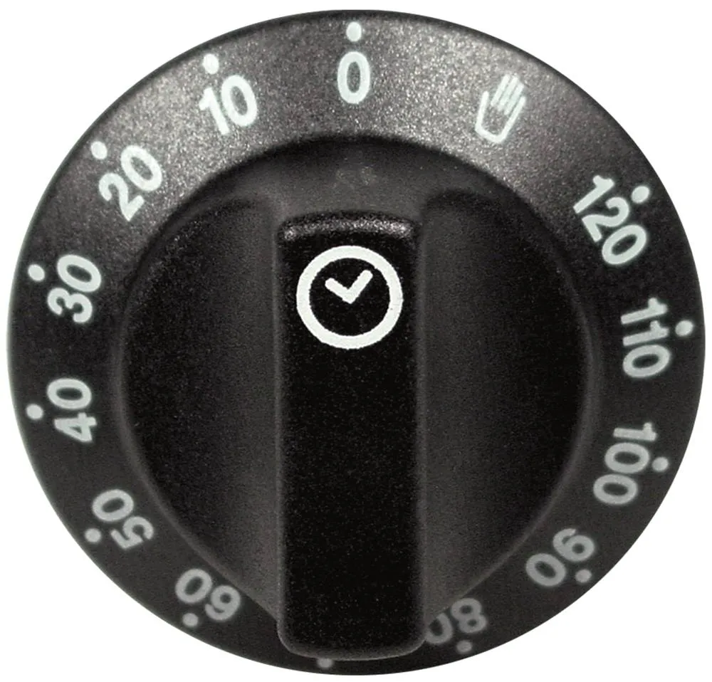 Smeg Knebel ø 55mm schwarz für Achse 6x4,6mm 120min+Dauerstellung