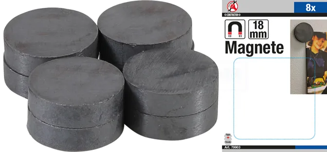 BGS DIY Magnet-Satz | Keramik | Ø 18 mm | 8-tlg. – 79903