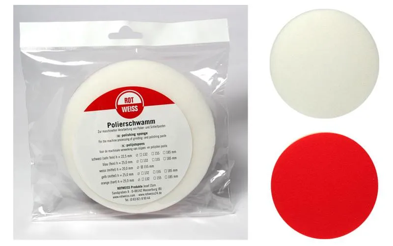 ROTWEISS Polierschwamm 155mm weiß - mittel 8200