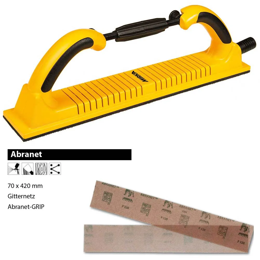 MIRKA Feile flexibel klett 70x400mm 53-Loch + 30x Abranet P80 P120 P180