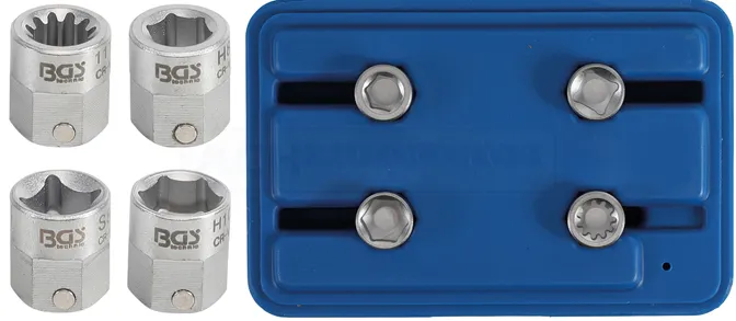 BGS Bremsssattel-Spezial-Einsätze | Antrieb Außensechskant SW 12 mm | 4-tlg. – 9412