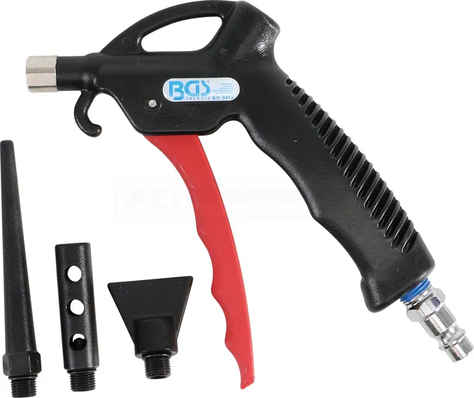 BGS Druckluft-Ausblaspistole | mit 3 Aufsätzen – 9413