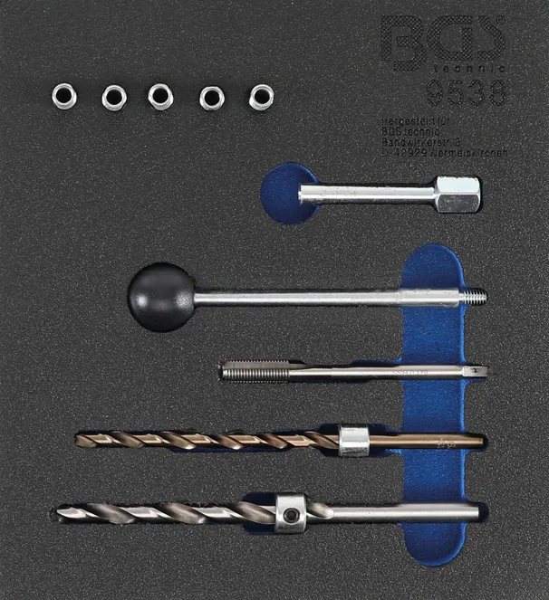 BGS Werkstattwageneinlage 1/6: Gewinde-Reparatursatz | für Injektor-Befestigungsschrauben | 10-tlg. – 9538