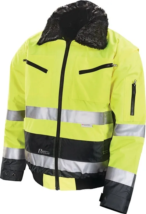 Warnschutz-Pilotenjacke Gr.L gelb/grau PREVENT