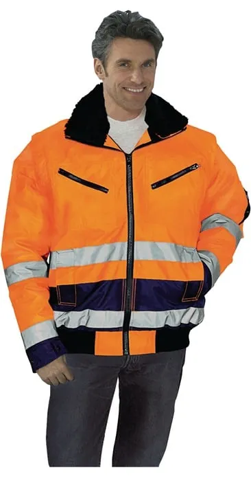 Warnschutz-Pilotenjacke Gr.L orange/marine PREVENT