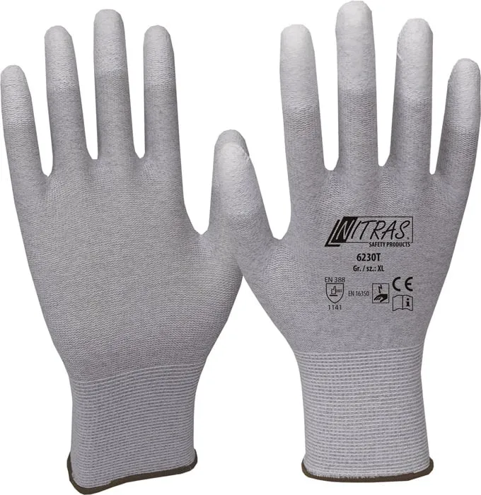 Handschuhe Gr.8 grau/weiß EN 388,EN 16350 PSA II