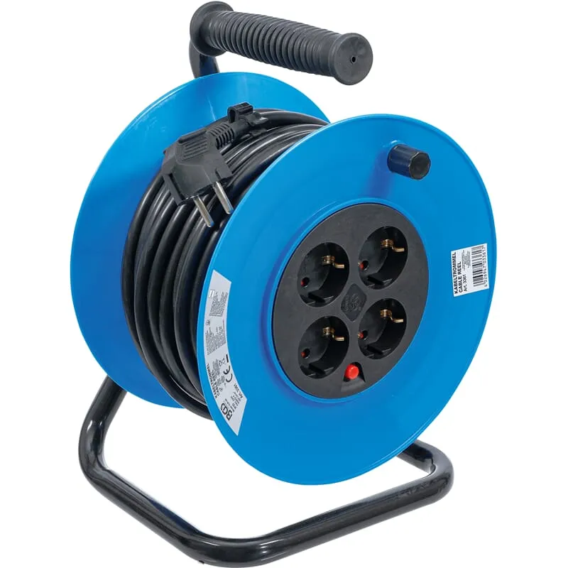 BGS 3361 Kabeltrommel, 25 m, 3x1,5 mm², 4 Steckdos