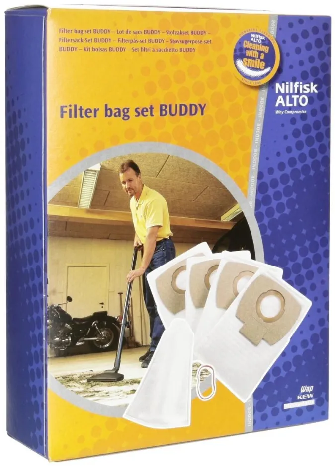 Nilfisk 4x Filtersack für Buddy 302002403