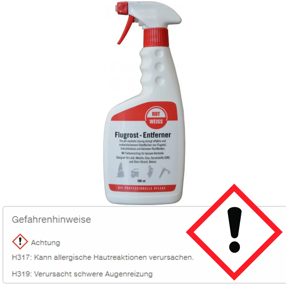ROTWEISS Flugrostentferner 500 ml Sprühflasche 7805