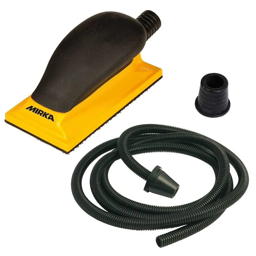 MIRKA Handblock 70 x 125 mm 13-Loch Klett gelb mit MIRKA Schlauch 4m 8391400111