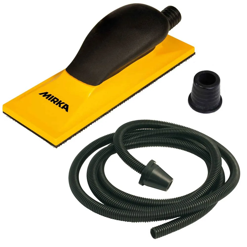 MIRKA Handblock 70 x 198 mm 22-Loch Klett gelb mit MIRKA Schlauch 4m 8391500111