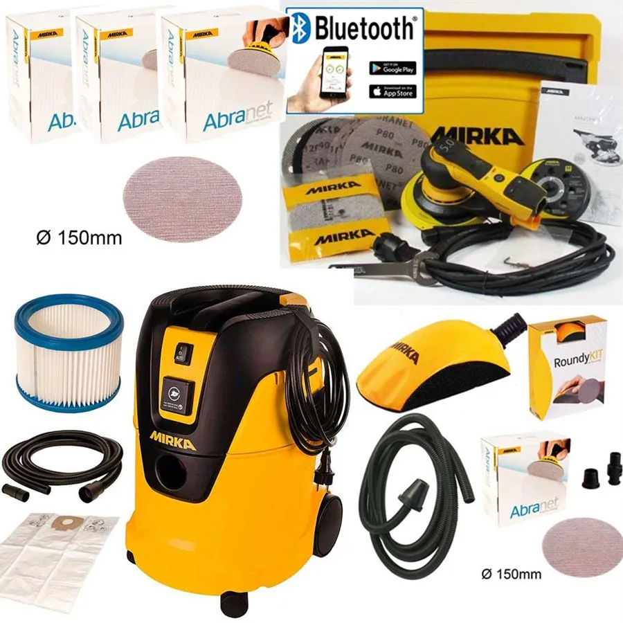 MIRKA DEROS 125/150mm 5mm + Sauger 1025 L PC + RoundyKit - KIT1625WOMDE