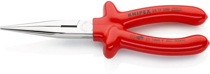 Flachrundzange L.200mm ger.VDE tauchisol.KNIPEX