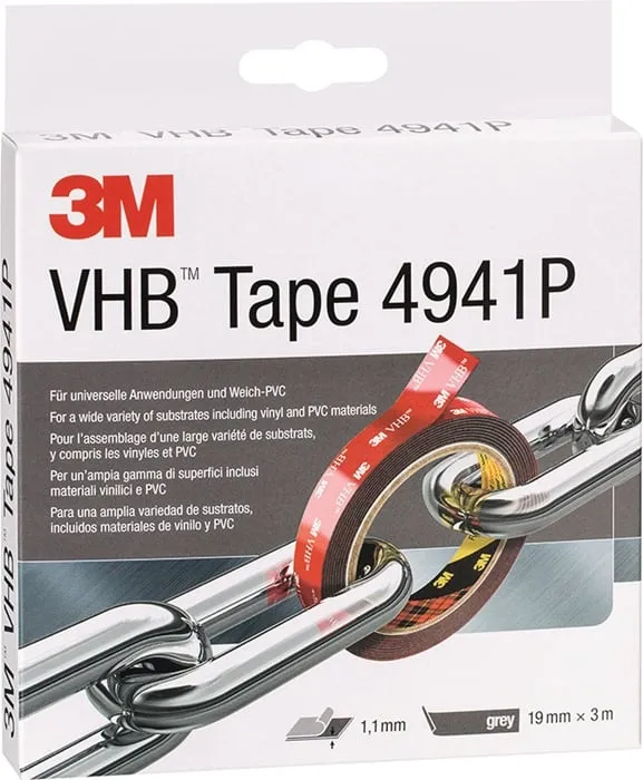 Montageband VHB Tape 4941P grau L.3m B.19mm Rl.3M VE: 12St.