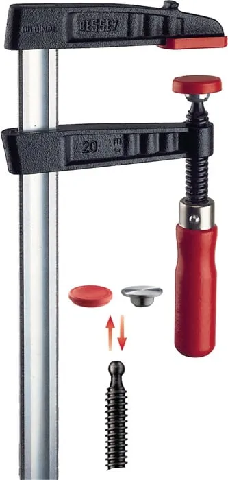 Temperguss-Schraubzwinge TG Spann-W.800mm A.175mm Holzgr.32x10mm BESSEY