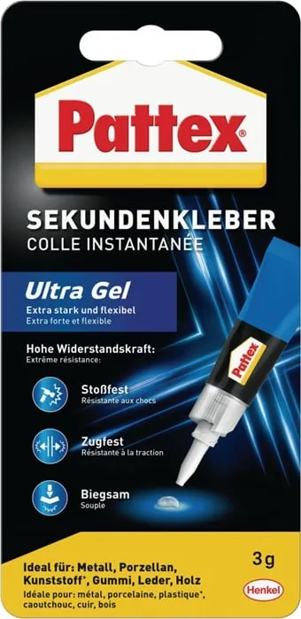 Sekundenkleber Ultra Gel 3g farblos Tube PATTEX VE: 12St.