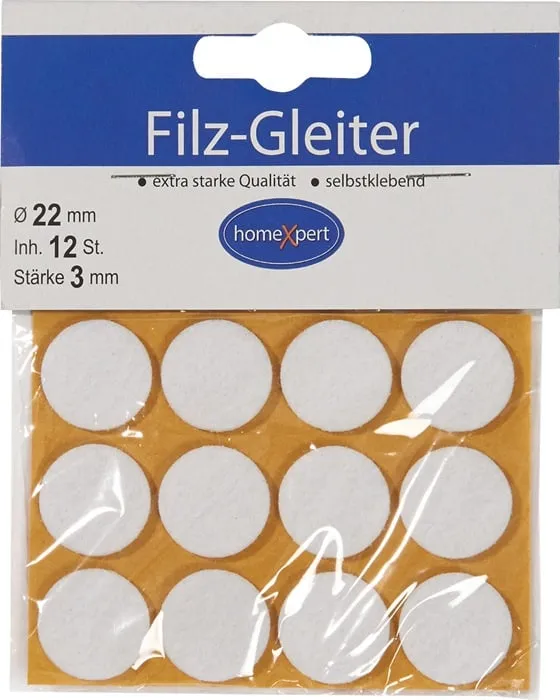 Filzgleiter 22mm Filz weiß selbstkl.16 St./SB-Karte