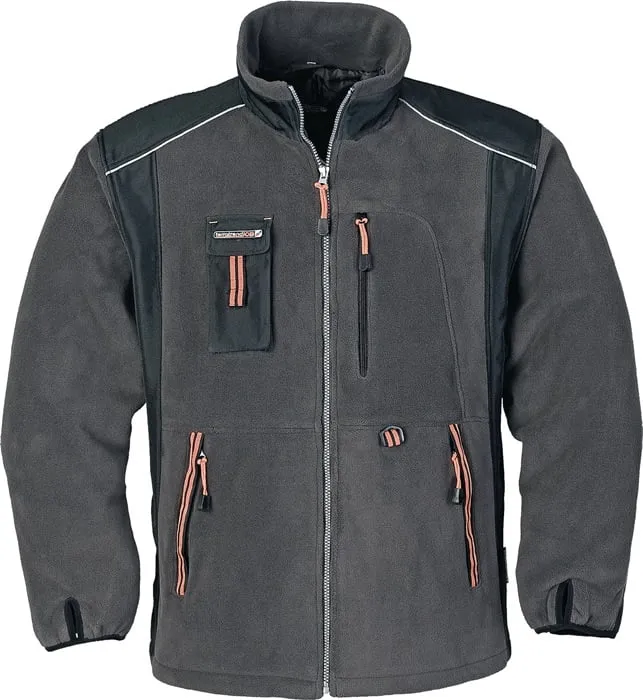Fleecejacke Gr.L dunkelgrau/schwarz/orange TERRATREND