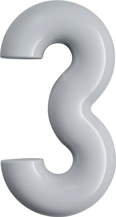 Hausnummer Ziffer 3 Spezial-Polyamid 90 tiefschwarz 165mm D.33mm HEWI