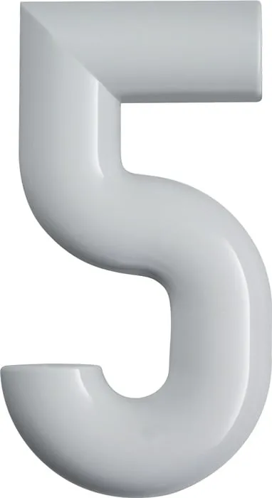 Hausnummer Ziffer 5 Spezial-Polyamid 90 tiefschwarz 165mm D.33mm HEWI
