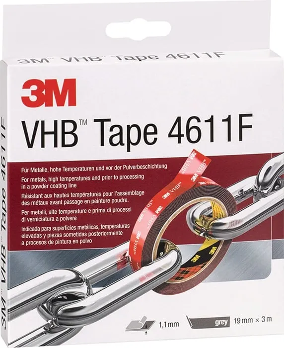 Montageband VHB Tape 4611F dunkelgrau L.3m B.19mm Rl.3M VE: 12St.