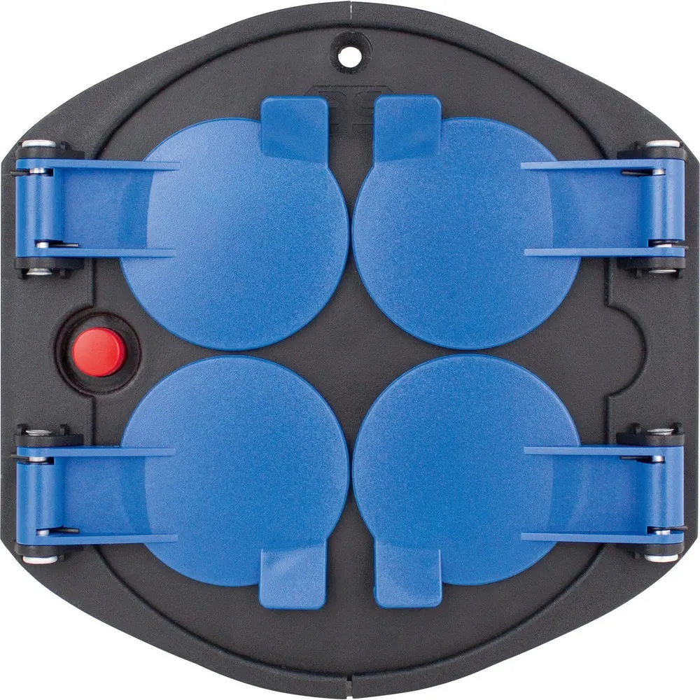 4-fach-Steckdoseneinsatz IP20 mit Klappdeckel