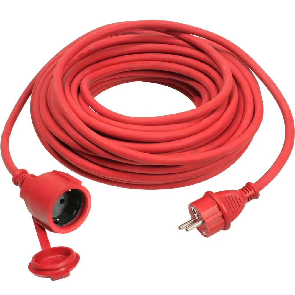 Gummi-Verlängerungsleitung 5m, rot