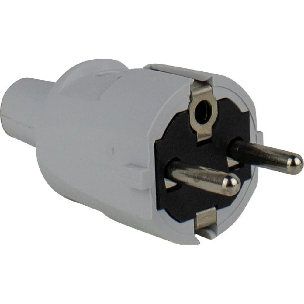 PVC-Schutzkontakt-Stecker, grau