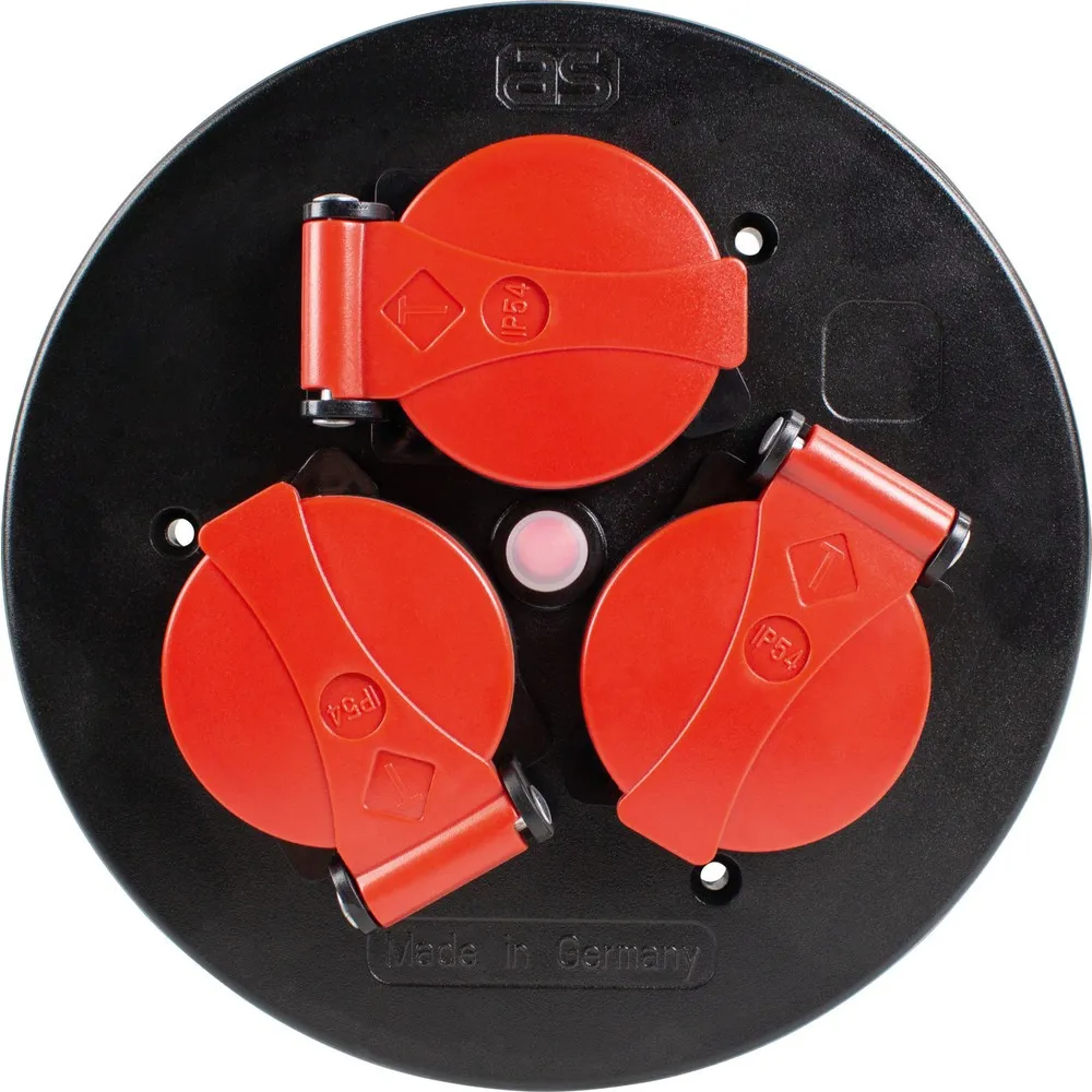 Steckdoseneinsatz 3-fach rot, IP44