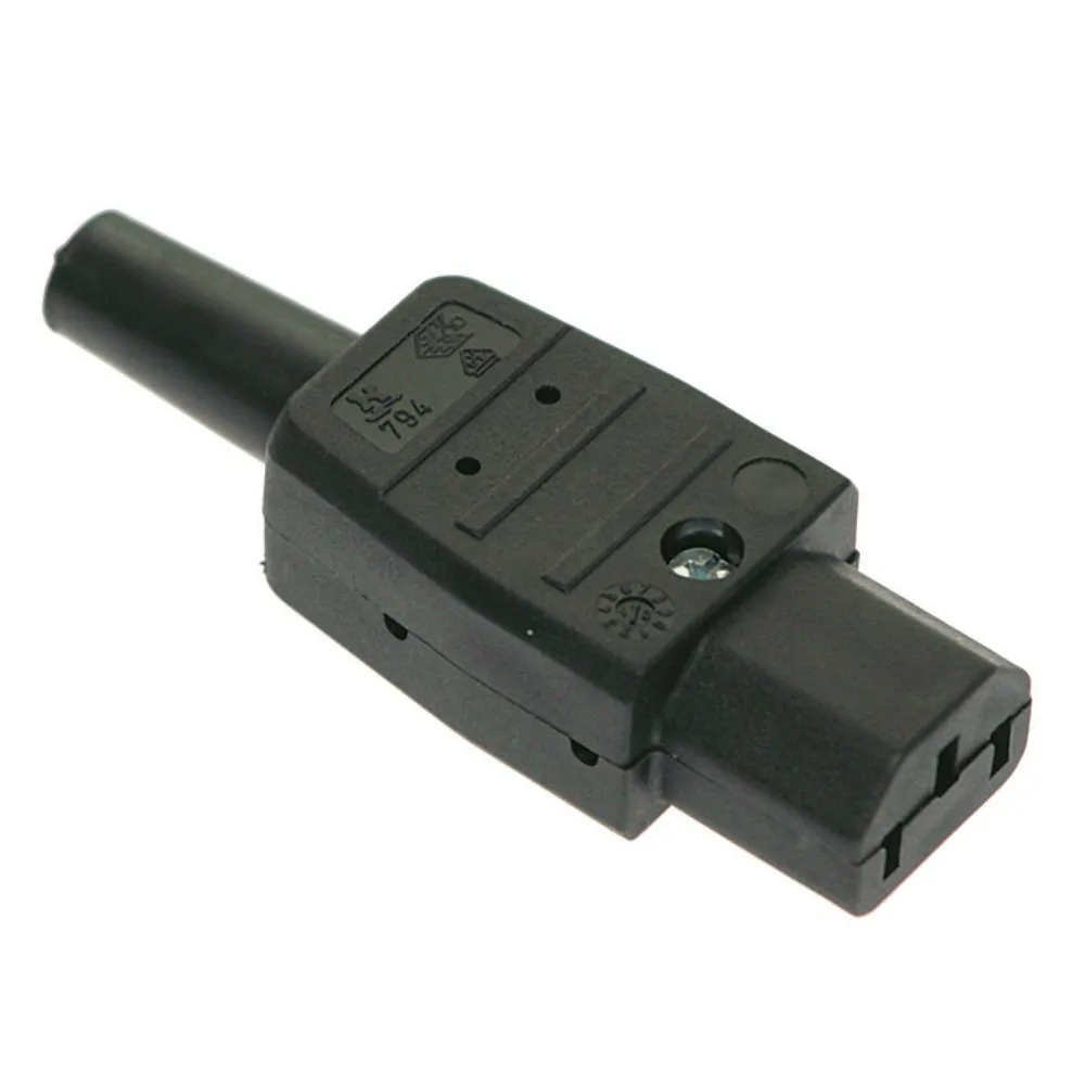 Thermoplast-Gerätesteckdose 70°, Typ C19, Kaltgerätesteckdose, bis +70°C