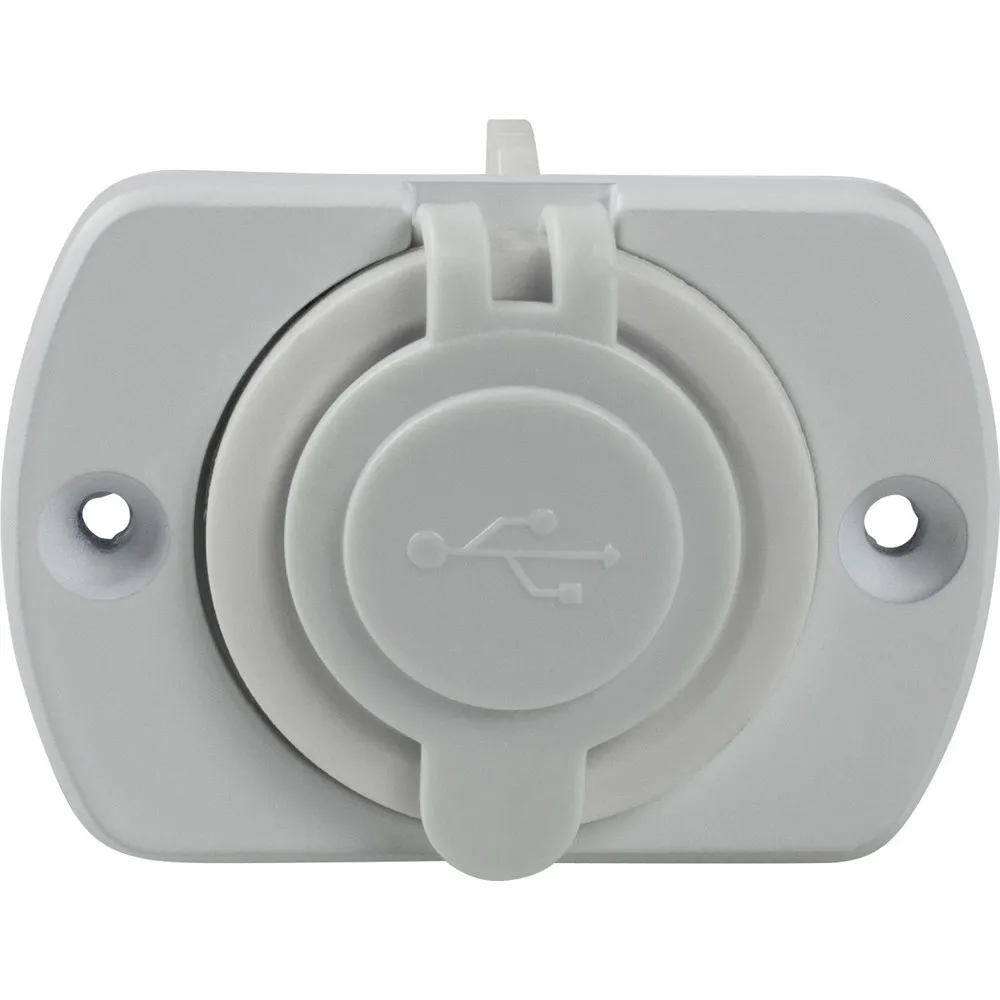USB 2fach Einbaudose Caravan, weiß