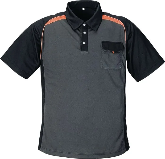 Herrenpoloshirt Gr.M dunkelgrau/schwarz/orange TERRATREND