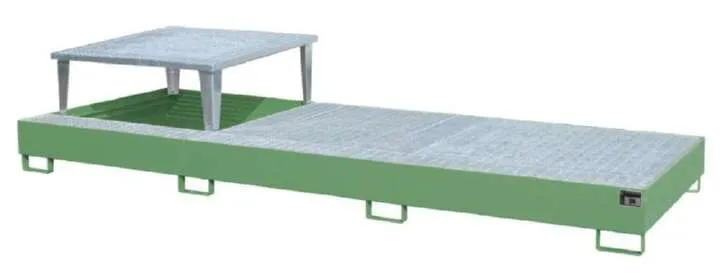 Bauer Auffangwanne AWA 31 3850 x 780 x 1460 mm lackiert resedagrün